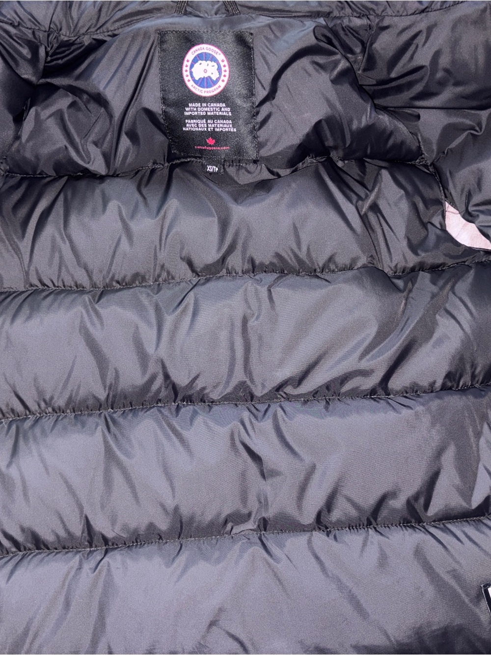 Canada Goose Black Quilted Down Vest with Red Arctic Patch - Picture 4 of 8